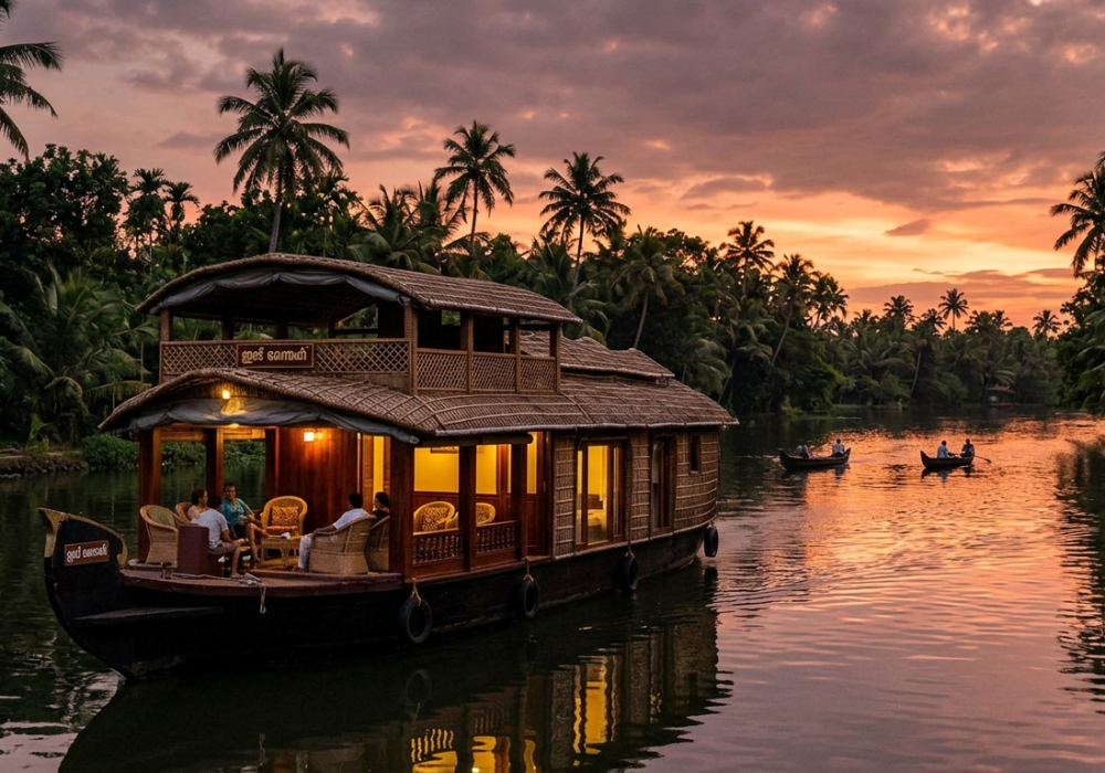 Luxury houseboat in Alleppey backwaters, Kerala