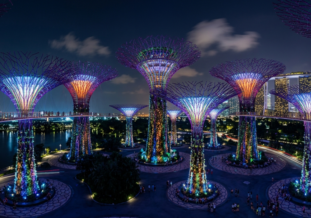 Futuristic Supertree Grove at Gardens by the Bay, Singapore